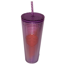 Starbucks Purple Shiny Iridescent Grid Cold Cup 24oz Tumbler - $20.31 CAD