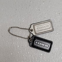 COACH Black Silver Leather Replacement Purse Handbag Hang Tag Charm 2 Pieces - £15.49 GBP