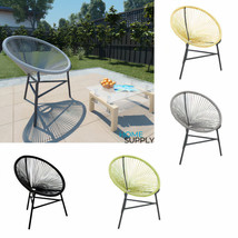Outdoor Garden Patio Poly Rattan Moon Oval Shaped Chair Seat Waterproof ... - $95.70+