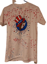 Buc-ee&#39;s Peace Love Buc-ee&#39;s T-Shirt Double Sided Paint Splatter Patriot... - £12.39 GBP
