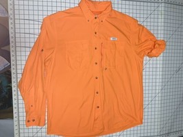 XL Gander Mountain Mens Guide Series LS Orange Fishing Shirt Roll tab Sl... - £12.53 GBP