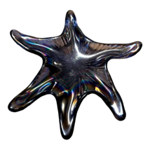 Purple Iridescent Glass Starfish Trinket Dish Bowl 6.5x7 Bathroom Decor ... - £22.46 GBP