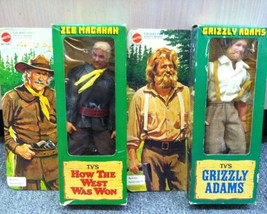 Mattel Grizzly Adams Mib & Zeb Macahan "How The West Was Won" Tv Series Dolls - $149.99