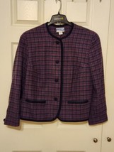 PENDLETON Vintage 100% virgin wool jacket button up purple blue Size 18 - £22.79 GBP