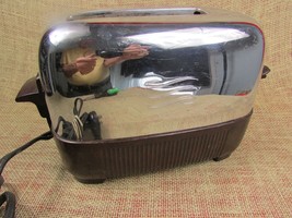 Vtg General Electric GE Art Deco Retro Chrome Bakelite 2 Slice Toaster 1... - $44.16