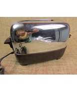 Vtg General Electric GE Art Deco Retro Chrome Bakelite 2 Slice Toaster 1... - £34.65 GBP