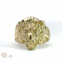 10k Gold Lion Face Ring - £346.63 GBP