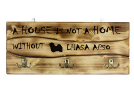 Lhasa Apso, a wooden wall peg, hanger with the picture of a dog and the words - £40.75 GBP