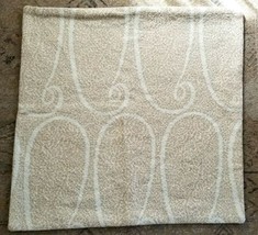 Pottery Barn Printed Woven Pillow Cover 22x22 Cream &amp; GOld ABSTRACT NWOT... - £27.33 GBP