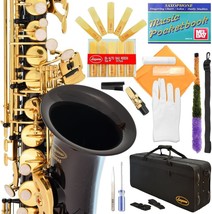 Professional Black-Gold Keys Eb E Flat Alto Saxophone Sax, 11 Reeds, Cas... - £224.96 GBP