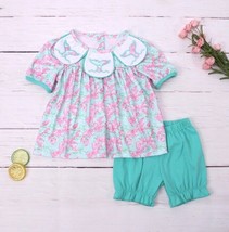 NEW Boutique Mermaid Tail Girls Tunic &amp; Shorts Outfit Set - £13.58 GBP