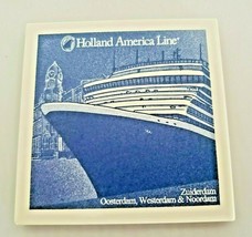 Holland America Line Coaster Delft Blue Tile Cruise Ship Coaster Zuiderdam - $15.43