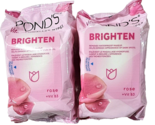 2 Pond&#39;s Vitamin Micellar Wipes Brighten Removes Waterproof Makeup Rose - £20.71 GBP