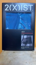 NEW Mens SMALL 2(x)ist SLIQ Trunk Briefs Poly Blend 28-30 solid BLUE STE... - $24.54 CAD