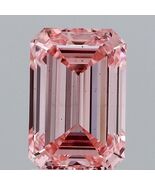 Lab Grown Emerald 2.08 Cts Fancy Vivid Pink VS2 IGI Certified CVD Diamond - $1,150.38 CAD