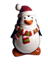 Gibson Christmas Winter Season Penguin 8&quot; Cookie Jar Ceramic With Lid 2011 - £15.81 GBP