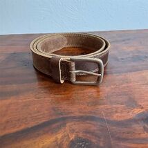 VATAN Men's Belt Size 36 Brown Casual Classic Brushed Metal Buckle - $19.40