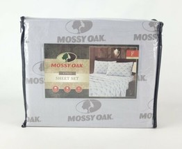 Mossy Oak Logo Full Bed 4 Pc Sheet Set Light Purple Hunting Lodge Cabin Soft New - £29.27 GBP