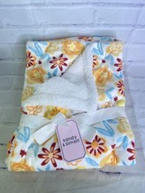 Sandy and Simon Baby Blanket Floral Flowers White Orange Blue Yellow NEW - £27.69 GBP