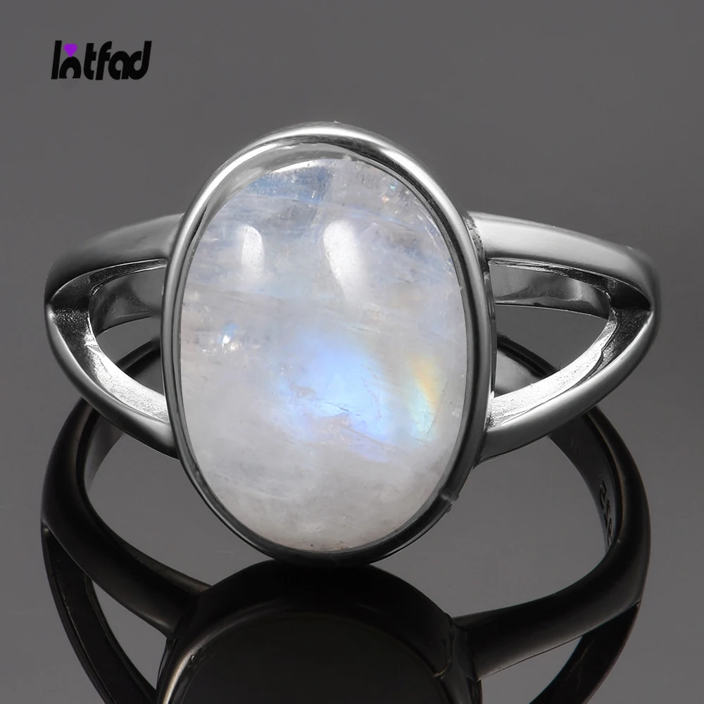925 Sterling Silver Ring Natural Moonstone Jewelry Rings Gemstone Vintage Jewelr - £17.31 GBP