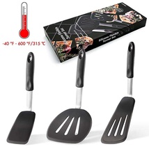 3 pcs Nonstick Silicone Spatulas Set, Heat Resistant Extra Large &amp; Wide Spatulas - £20.65 GBP