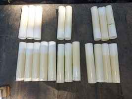 22JJ04 Chandelier Tubes, White +/-, Plastic, 12 Pcs, 4-1/8&quot; Long, 7/8&quot; Od, Gc - £8.97 GBP