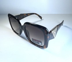 NEW GUESS Large Brown Oversized Prism Tortoise Logo Sunglasses + Case - €34,56 EUR