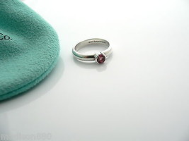 Tiffany & Co Silver Pink Tourmaline Ring Band Sz 4.75 Gemstone Stacking Gift - $298.00