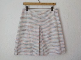 Tommy Hilfiger A-Line White Stripes Skirt Pleated Women size 8 Knee Length Lined - £19.45 GBP