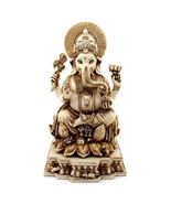 GANESHA STATUE 8&quot; Hindu Elephant God Ivory Color Resin Lord of Success G... - €40,75 EUR