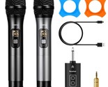 Wireless Microphone With Bluetooth, Professional Uhf Dual Handheld Dynam... - £75.59 GBP