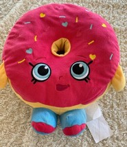 Shopkins Pink Embroidered Hearts Sprinkles Donut Large Fleece Stuffed Toy Plush - £10.57 GBP