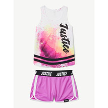 Justice Girls Racer Tank and Mesh Short Set - Large (12/14) - $9.99