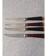Westall Richardson Sheffield 8.5&quot; Steak Knife LOT 4 Bakelite Faux Antler... - $18.49