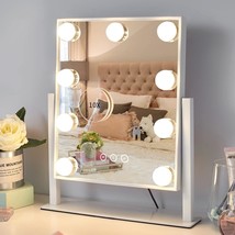 Kotdning Vanity Mirror With Lights, Lighted Vanity Mirror With 9 Dimmable Bulbs - £37.78 GBP