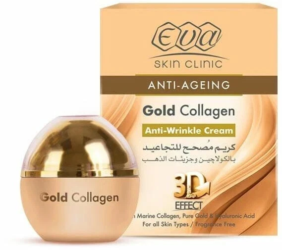 1 Packs Eva Gold Collagen Anti-Wrinkle Cream Anti Aging with 3D Effect 50ml - $68.33 CAD