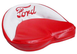 FDS230 Red/White 19&quot; Pan Style Seat Cushion Bottom Fits Ford Tractors - $49.39