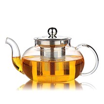 Glass Teapot with Stainless Steel Infuser Coffee, Espresso,Dinning,Strainers,Cup - £23.94 GBP