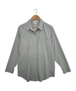 Athleta Top Womens Large Green Striped Button Up Stretch Breathable Ligh... - $554.20 MXN