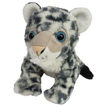 Wild Republic Snow Leopard Plush Stuffed Animal Gray Black Blue Eyes - £12.61 GBP