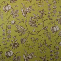 P KAUFMANN FLORAL TOILE BROWN OLIVE CHARTREUSE MULTIPURPOSE FABRIC BY YA... - $11.64