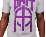 Omit Uomo Basic Grigio Erica Joker Viola Logo T-Shirt Nwt - £11.06 GBP