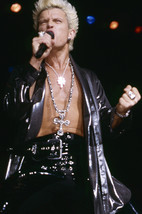 Billy Idol 1980&#39;s in concert wearing black open leather jacket 24x18 Poster - £19.17 GBP