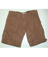 New Womens Joie NWT $155 100% Linen Shorts Dark Brown Cargo Pockets 8 Be... - $153.45