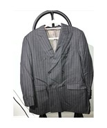 Ralph Lauren Gray Wool Striped Blazer 38R Coat Jacket, Double Breasted J... - £56.97 GBP