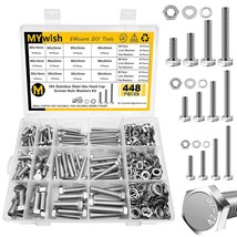 448Pcs M5 M6 M8 Bolt Screw Set, Metric Bolt Assortment, 304, Fully Thread - £29.30 GBP