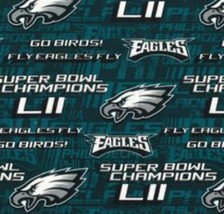 BTY NFL Philadelphia Eagles Superbowl LII Champions 2018 ~  1 YARD Cotton Fabric - £14.76 GBP