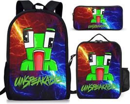 3PCS 17 Inch Kids Cartoon Backpack with Lunch Box and Pencil Pouch - UNSPEAKABLE - £15.12 GBP