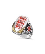 Richard the Lion Heart  Shield sterling silver  ring,10k - $2,163.93 MXN