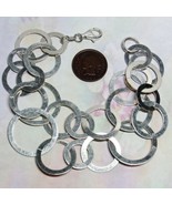 2 Strand Rows STERLING SILVER Circles 8&quot; Designer Bracelet ITALY KARIZIA... - $37.19